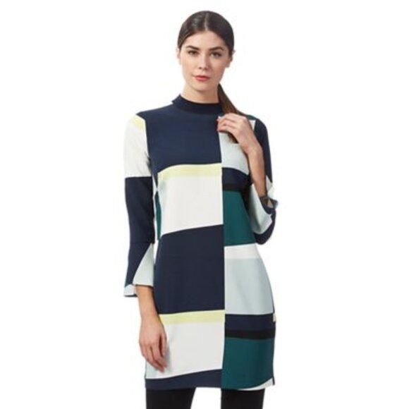 Principles by Ben de Lisi Tops - 👗Principles  by Ben de Lisi Dark Green Block Print Tunic – Size 16👗